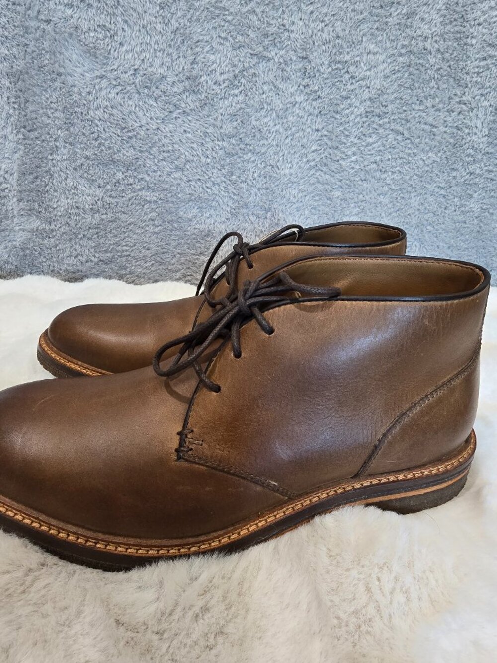 Johnston & Murphy Men's Calder Leather Chukka Lace Up Boots Brown Size 8 NEW